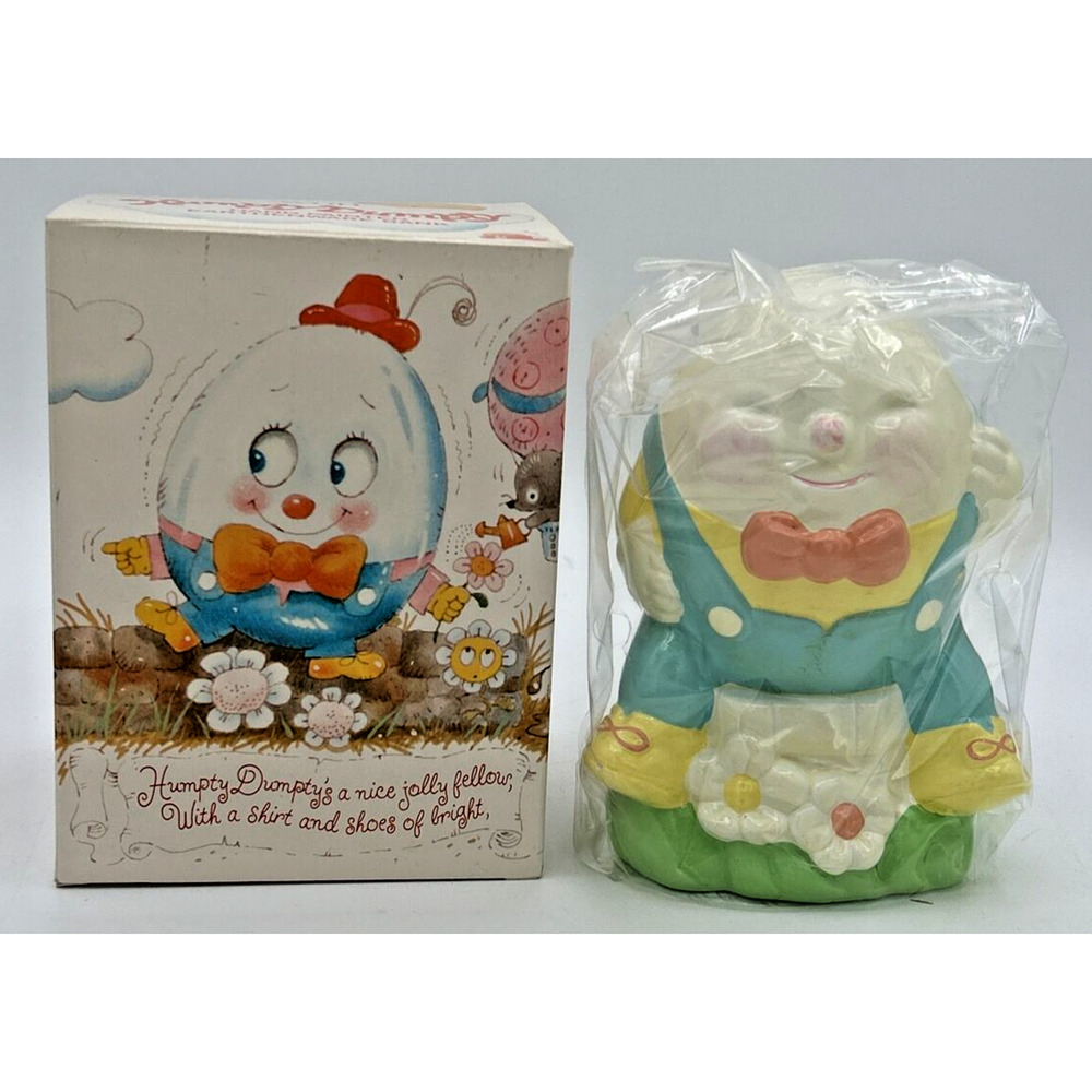 1982 Vintage Avon Humpty Dumpty Hand Painted Earthenware Bank NIB SKU U192